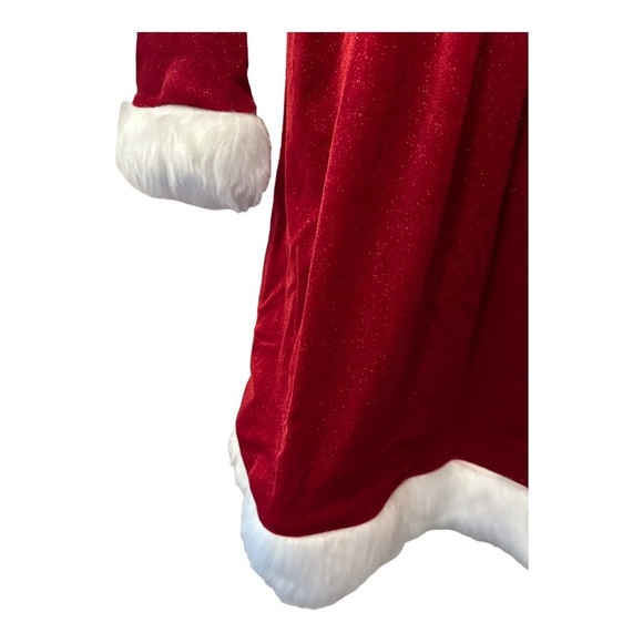 Bonnie Jean Sparkle Velvet Santa Dress, size 10 girls - Picture 4 of 7